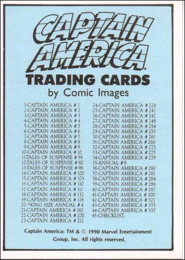 Captain America (Base Set) card 45 Checklist