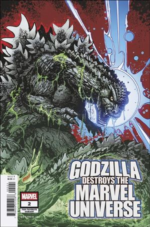 Godzilla Destroys the Marvel Universe issue 2-E Jeff Zornow Cover