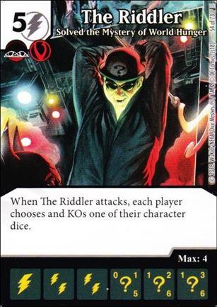 DC Comics Dice Masters Justice card 54 The Riddler: Solved the Mystery of World Hunger