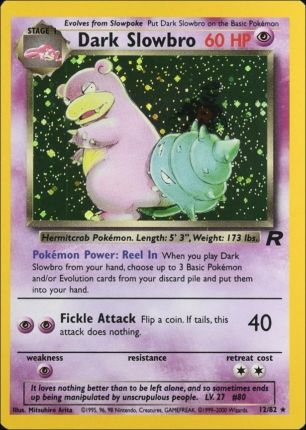 Pokemon: Team Rocket (Base Set) card 12-B Dark Slowbro (Holo) - Unlimited