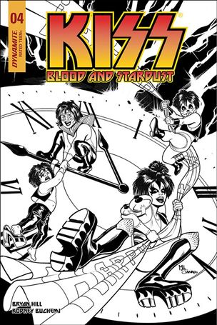 Kiss: Blood and Stardust issue 4-G Maria Sanapo 1:30 Black & White Cover