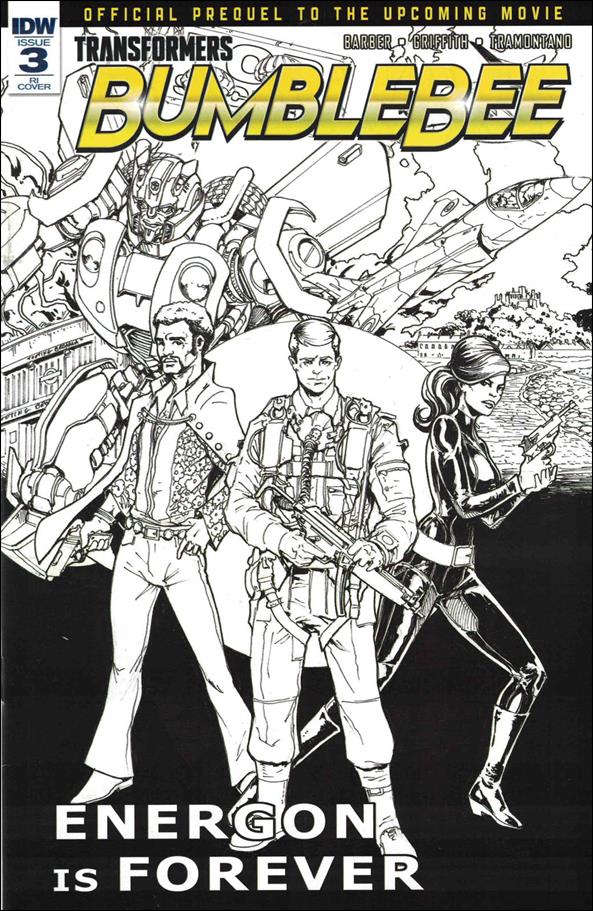 Transformers: Bumblebee Movie Prequel issue 3-C Andrew Griffith 1:10 Black & White Cover