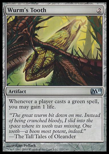 Magic the Gathering: 2011 Core Set (Base Set) card 222 Wurm's Tooth