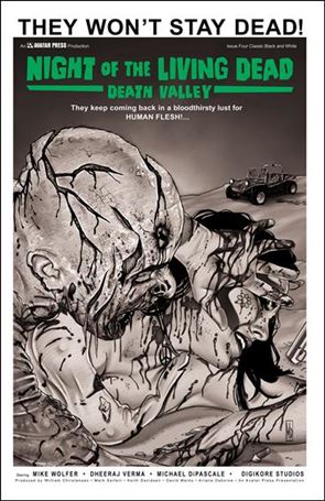 Night of the Living Dead: Death Valley issue 4-D Classic Black & White Cover 1:3