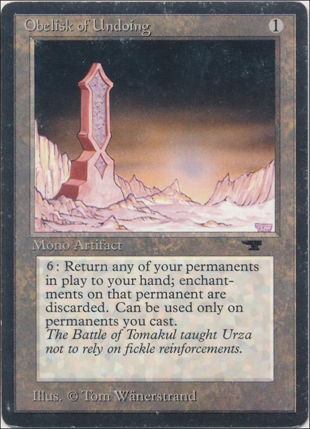 Magic the Gathering: Antiquities (Base Set) card 58 Obelisk of Undoing