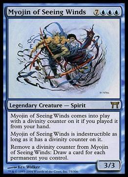 Magic the Gathering: Champions of Kamigawa (Base Set) card 75 Myojin of Seeing Winds