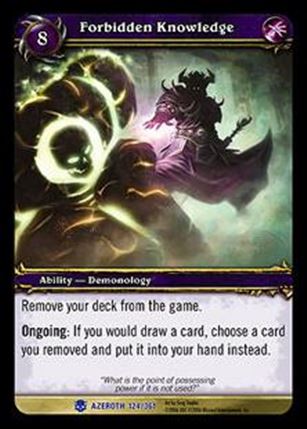 World of Warcraft: Heroes of Azeroth (Base Set) card 124 Forbidden Knowledge