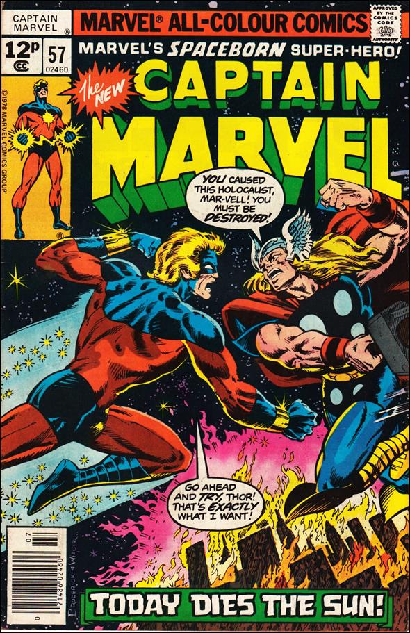 Captain Marvel (1968) issue 57-B UK Price Cover