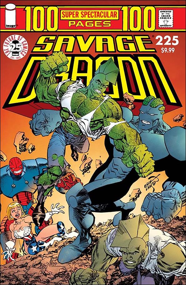 Savage Dragon (1993) issue 225-C Erik Larsen "Yellow Logo" Cover