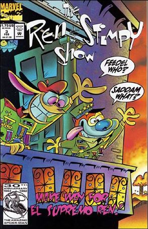 Ren & Stimpy Show issue 3-B White Logo Cover