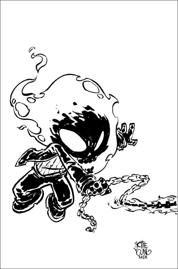 Ghost Rider: Final Vengeance issue 4-D Skottie Young 1:50 B&W "Big Marvels" Cover