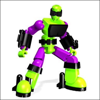 Stikfas figure 13-B Omega Male Super Villain (Purple/Green)