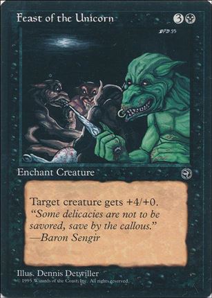 Magic the Gathering: Homelands (Base Set) card 47 Feast of the Unicorn
