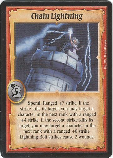 Warlord: Saga of the Storm card 139 Chain Lightning