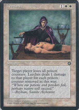 Magic the Gathering: Homelands (Base Set) card 9 Leeches