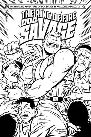 Doc Savage: The Ring of Fire issue 4-D B&W Anthony Marques Cover
