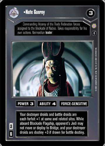 Star Wars: Coruscant Limited (Base Set) card 23 Nute Gunray