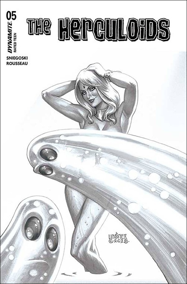 Herculoids (2025) issue 5-E Joseph Michael Linsner B&W 1:10 Cover