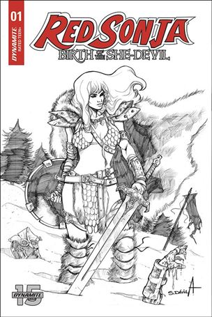 Red Sonja: Birth of the She-Devil issue 1-E Sergio Davila 1:20 Black & White Cover