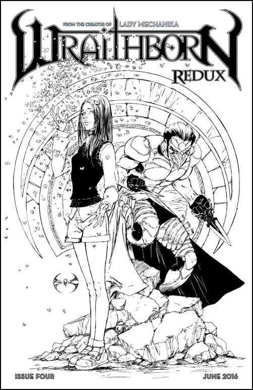 Wraithborn Redux issue 4-C Melanie and Valin 1:10 B&W Cover
