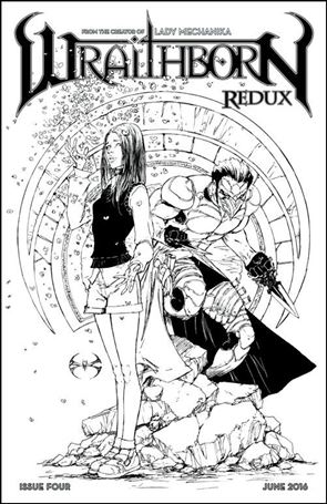 Wraithborn Redux issue 4-C Melanie and Valin 1:10 B&W Cover