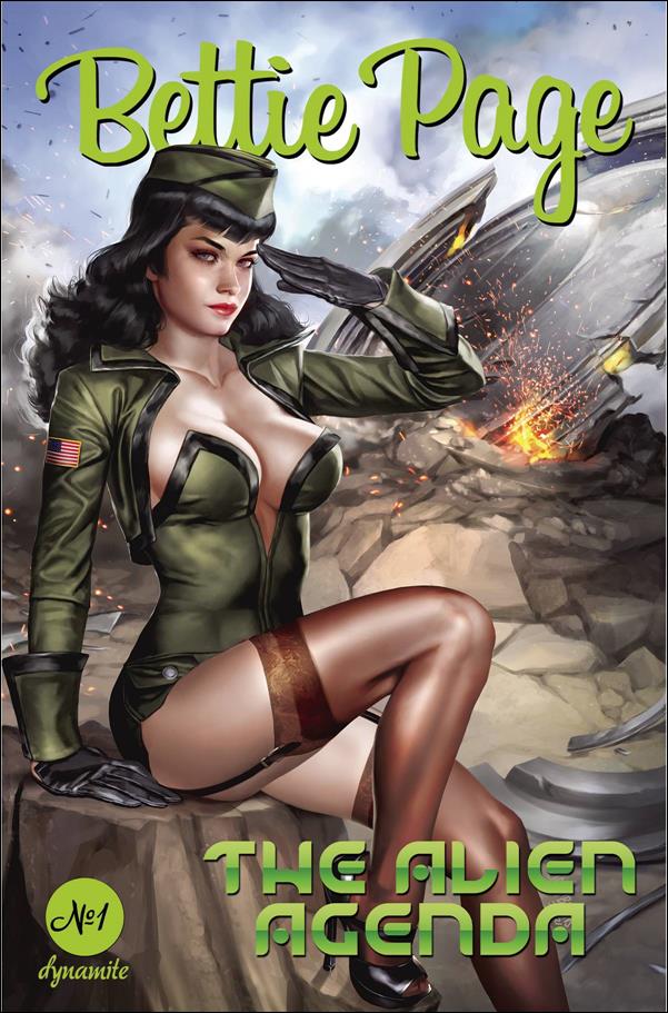 Bettie Page: The Alien Agenda issue 1-B Josh Burns Cover
