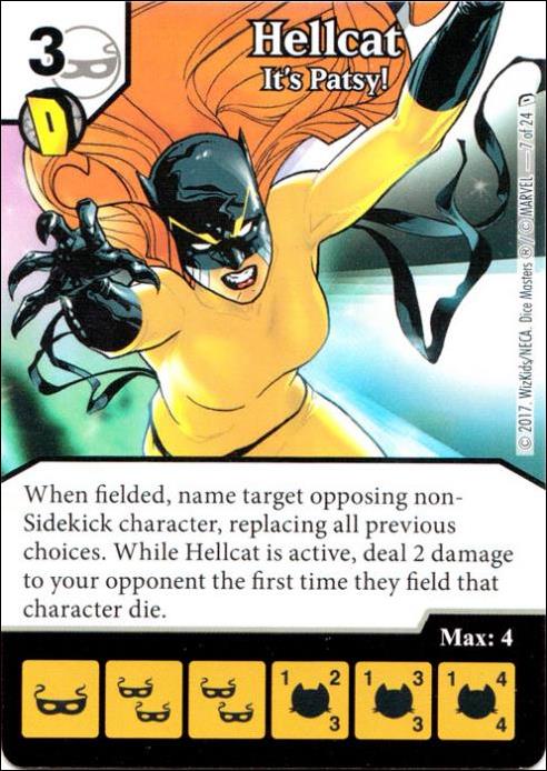 Marvel Dice Masters Defenders card 7 Hellcat: It's Patsy!