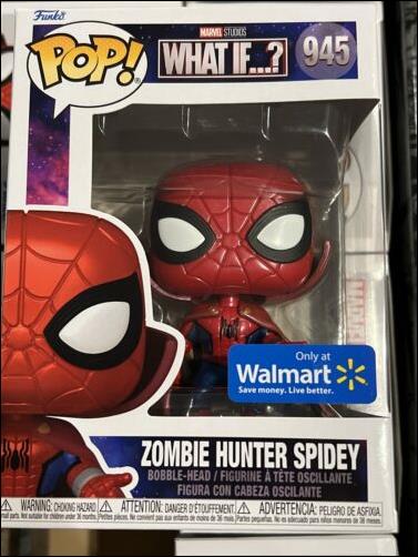 POP! Marvel figure 945-B Zombie Hunter Spidey (Metallic)