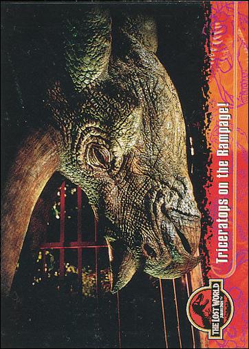 Lost World: Jurassic Park (Base Set) card 14 Triceratops on the Rampage!