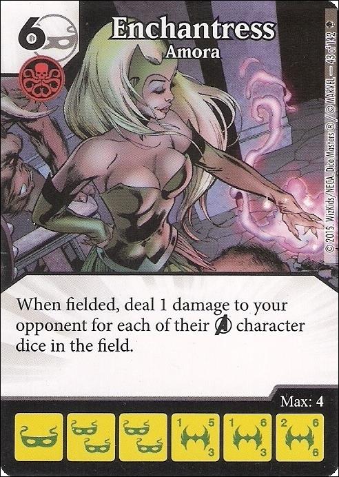 Marvel Dice Masters Age of Ultron  card 43 Enchantress: Amora