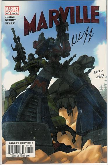 Marville issue 1-E Transformers Parody Cover (Signed by Jemas) 1/399