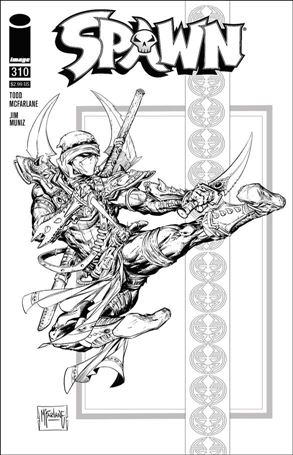 Spawn issue 310-D McFarlane B&W Cover