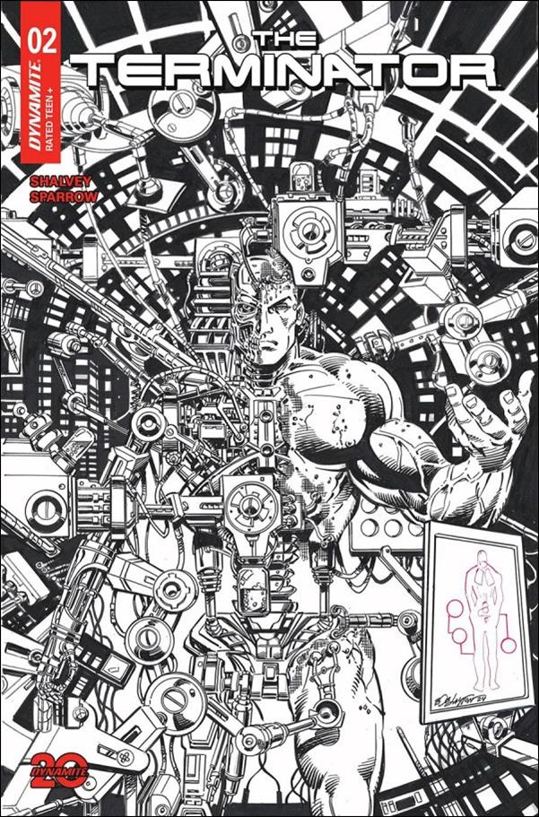 Terminator (2024) issue 2-R Bob Layton B&W Cardstock Cover
