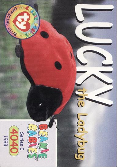 Beanie Babies Series 1 (Base Set) card 95 Lucky the Ladybug