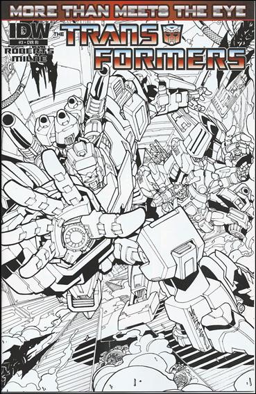 Transformers: More Than Meets the Eye (2012) issue 3-C Alex Milne 1:10 Black and White Cover
