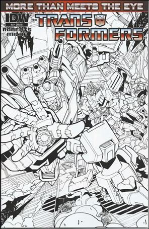Transformers: More Than Meets the Eye (2012) issue 3-C Alex Milne 1:10 Black and White Cover