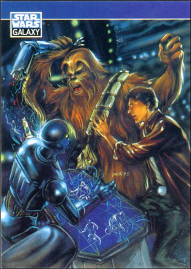 Star Wars Galaxy: Series 2 (Promo) card P5 Chewbacca, Han Solo, and Droid Playing Dejarik