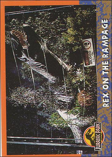 Jurassic Park (Base Set) card 32 Rex on the Rampage