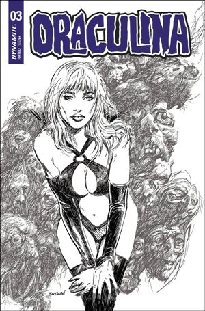 Draculina (2022) issue 3-M Rafael Kayanan 1:10 Black & White Cover