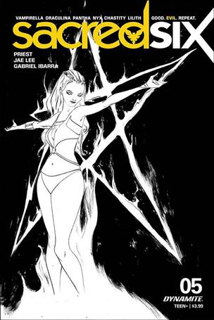 Sacred Six issue 5-N Jae Lee 1:30 Black & White Cover