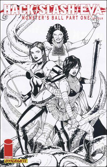 Hack/Slash/Eva: Monster's Ball issue 1-B 1:10 Black and White Cover