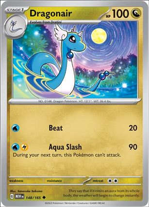 Pokemon: Scarlet & Violet - 151 (Base Set) card 148/165-B Dragonair (Reverse Holofoil)