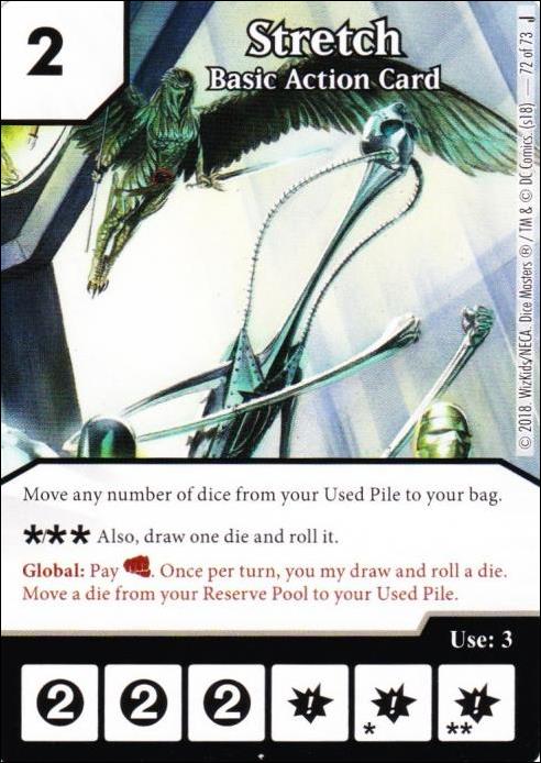 DC Comics Dice Masters Justice card 72 Stretch: Basic Action Card 