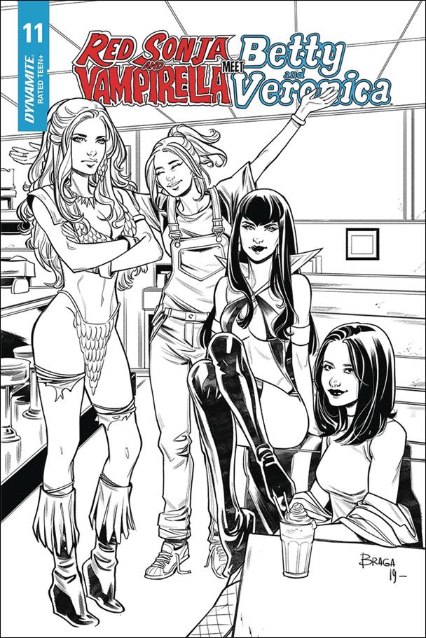 Red Sonja and Vampirella Meet Betty and Veronica issue 11-J Laura Braga 1:20 Black & White Cover