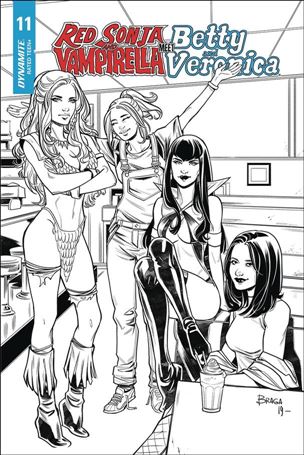 Red Sonja and Vampirella Meet Betty and Veronica issue 11-J Laura Braga 1:20 Black & White Cover