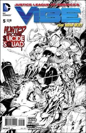 Justice League of America's Vibe issue 5-B 1:25 Black and White Cover