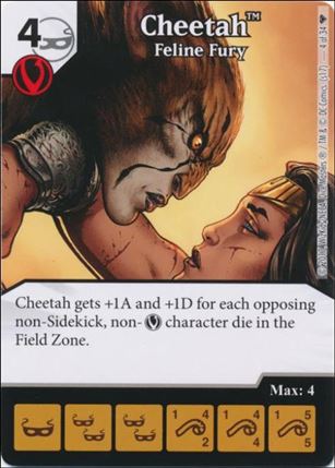 DC Comics Dice Masters Superman and Wonder Woman Starter Set card 4 Cheetah: Feline Fury
