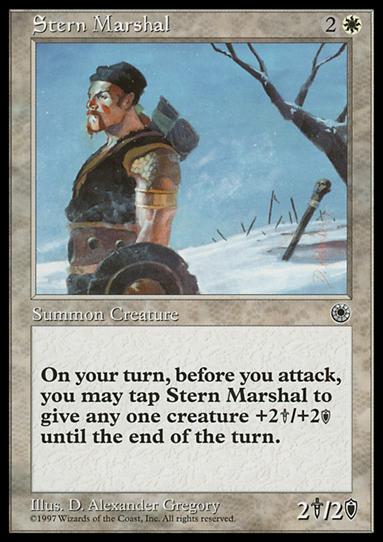 Magic the Gathering: Portal (Base Set) card 32 Stern Marshal