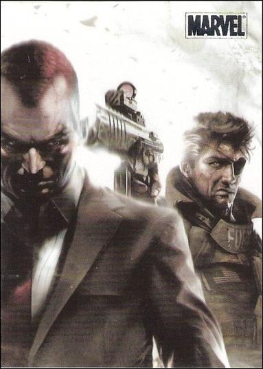 Marvel Heroes and Villains (Silver Foil Parallel Base Set) card 76 Nick Fury vs Norman Osborn