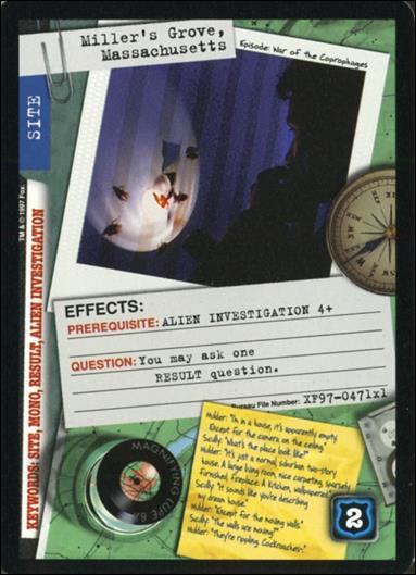 X-Files: 101361 (Base Set) card XF97-0471x1 Miller's Grove, Massachusetts